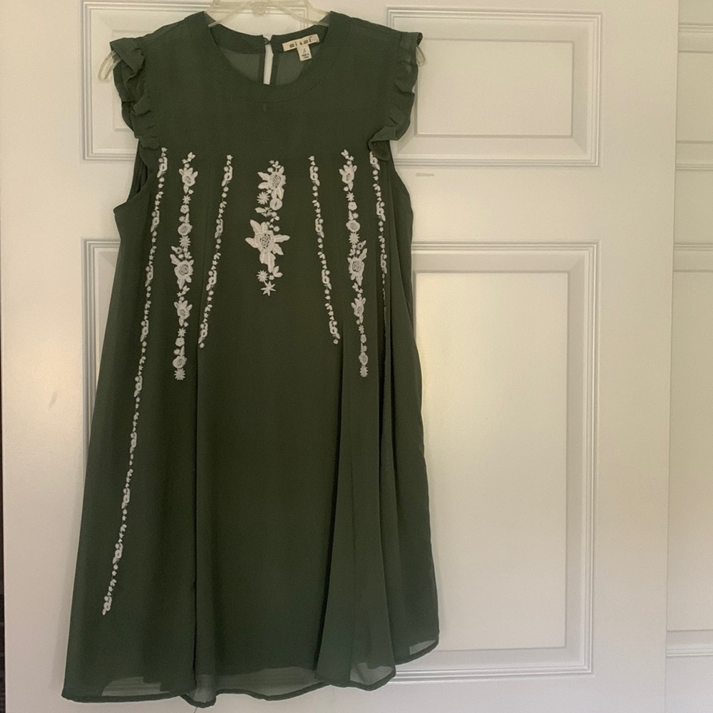 Green Embroidered dress